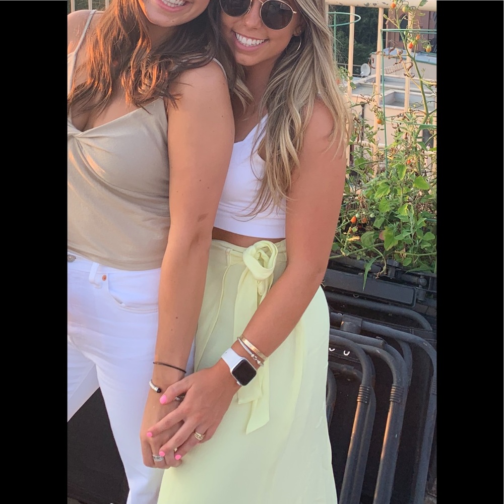 Lime yellow wrap skirt